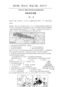 四川省宜宾市高中2011级高考适应性考试：文综