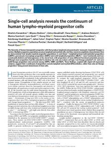 NI-2018-Single-cell analysis reveals the continuum of human lympho-myeloid progenitor cells