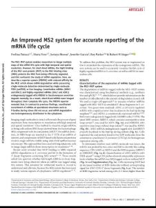 nmeth.4502-An improved MS2 system for accurate reporting of the mRNA life cycle