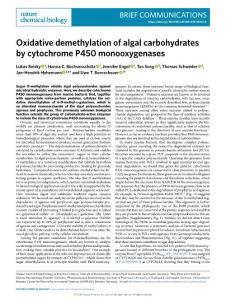 nchembio2018-Oxidative demethylation of algal carbohydrates by cytochrome P450 monooxygenases