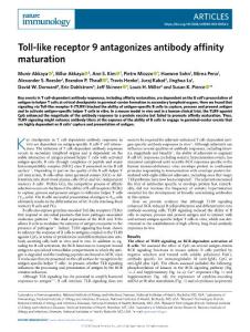 ni2018-Toll-like receptor 9 antagonizes antibody affinity maturation