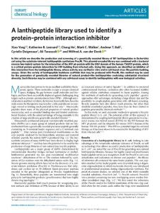 nchembio.2018-A lanthipeptide library used to identify a protein–protein interaction inhibitor