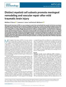 ni.2018-Distinct myeloid cell subsets promote meningeal remodeling and vascular repair after mild traumatic brain injury