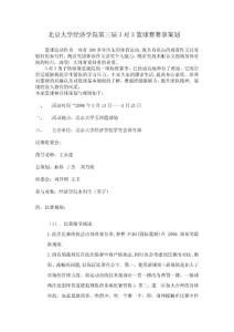北京大学经济学院第三届3对3篮球赛赛事策划