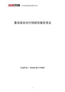 景洪项目可行性研究报告范文