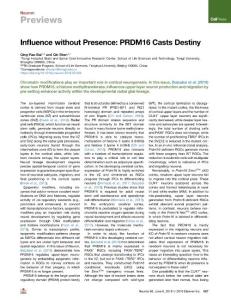 Influence-without-Presence--PRDM16-Casts-Destiny_2018_Neuron