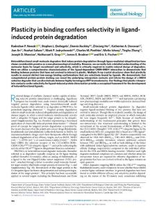 nchembio.2018-Plasticity in binding confers selectivity in ligand-induced protein degradation