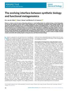 nchembio.2018-The evolving interface between synthetic biology and functional metagenomics