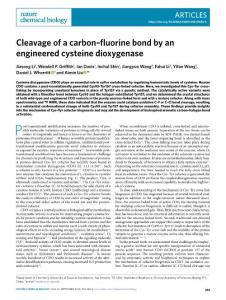 nchembio.2018-Cleavage of a carbon–fluorine bond by an engineered cysteine dioxygenase