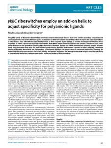 nchembio.2018-ykkC riboswitches employ an add-on helix to adjust specificity for polyanionic ligands