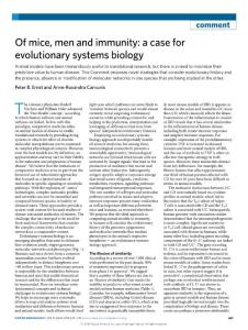 ni.2018-Of mice, men and immunity- a case for evolutionary systems biology