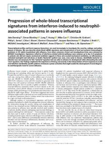 ni.2018-Progression of whole-blood transcriptional signatures from interferon-induced to neutrophil-associated patterns in severe influenza