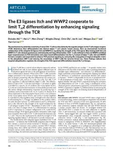 ni.2018-The E3 ligases Itch and WWP2 cooperate to limit TH2 differentiation by enhancing signaling through the TCR