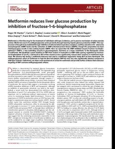 nm.2018-Metformin reduces liver glucose production by inhibition of fructose-1-6-bisphosphatase