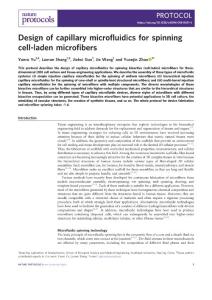nprot.2018-Design of capillary microfluidics for spinning cell-laden microfibers