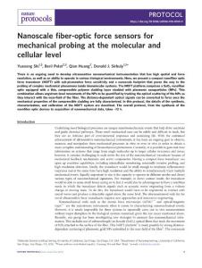 nprot.2018-Nanoscale fiber-optic force sensors for mechanical probing at the molecular and cellular level