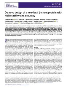 nsmb.2018-De novo design of a non-local β-sheet protein with high stability and accuracy