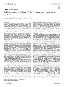 cr.2018-Palmitoylation stabilizes PD-L1 to promote breast tumor growth