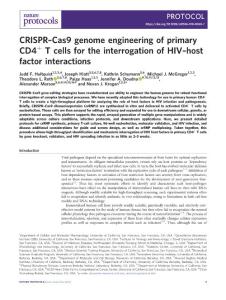 nprot.2018-CRISPR–Cas9 genome engineering of primary CD4+ T cells for the interrogation of HIV–host factor interactions