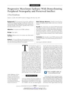 Progressive Myoclonus Epilepsy With Demyelinating Peripheral Neuropathy and Preserved Intellect：A Novel Syndrome