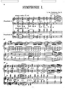 贝多芬第一交响曲双钢琴谱Beethoven - Singer - Symphony No[1].1 in C Major Op.21 -  2 Pianos