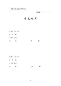 小额贷款公司示范合同文本-借 款 合 同