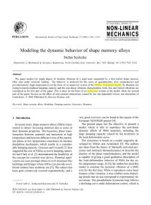 Modeling the dynamic behavior of shape memory alloys