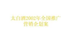 太白酒2002年全国推广营销企划案