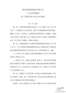 林州重机：子公司管理制度（2011年8月）