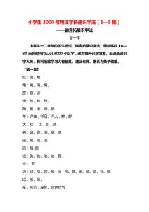 小学生3000常用汉字快速识字法（1—5集）