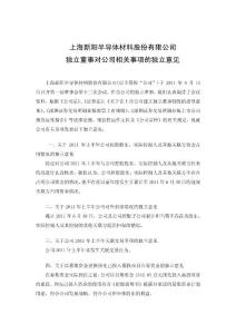 上海新阳：独立董事对公司相关事项的独立意见