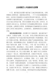 龙家圈匠心构建绿色屏障