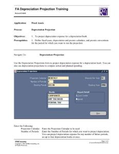 FA Depreciation Projection Training