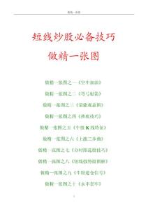 短线炒股必备技巧-做精一张图