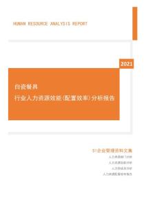 2021年度白瓷餐具行业人力资源效能分析报告(市场招聘用工)