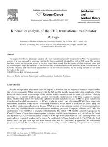 Kinematics-analysis-of-the-CUR-translational-manipulator_2008_Mechanism-and-Machine-Theory