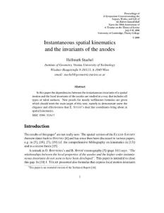 Instantaneous Spatial Kinematics and the Invariants of the Axodes_2000