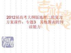 2012届高考大纲版地理二轮复习方案课件：专题3　其他图表的判读能力