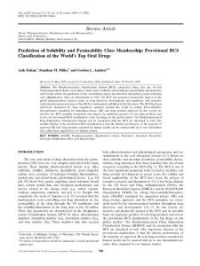 Prediction of Solubility and Permeability Class Membership