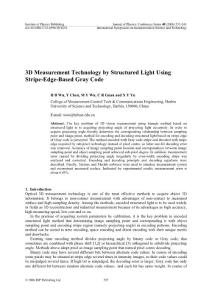 3D Measurement Technology by Structured Light Using Stripe-Edge-Based Gray Code