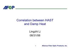 Correlation between HAST and Damp Heat