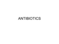 抗生素的选择（英文）ANTIBIOTICS - ASHWINI