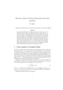 extrem value of Artin L-function