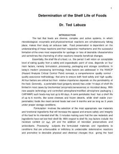 Determination of the Shelf Life of Foods