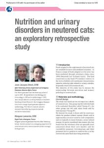 去势猫的营养和下泌尿道疾病：一探索性回顾性研究