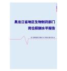 2022年黑龙江省地区生物制药部门岗位薪酬水平报告