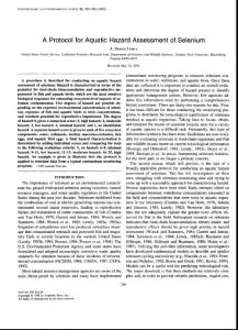 A Protocol for Aquatic Hazard Assessment of Selenium