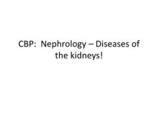 【持续性肾脏替代治疗CRRT英文精品课件】CBP  Nephrology – Diseases of the kidneys!(102p)