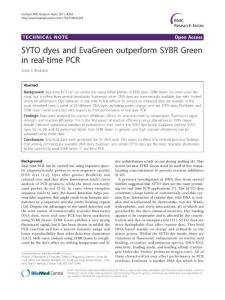 SYTO dyes and EvaGreen  PCR