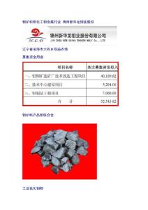 603399 新华龙 钼炉料钼化工钼金属行业